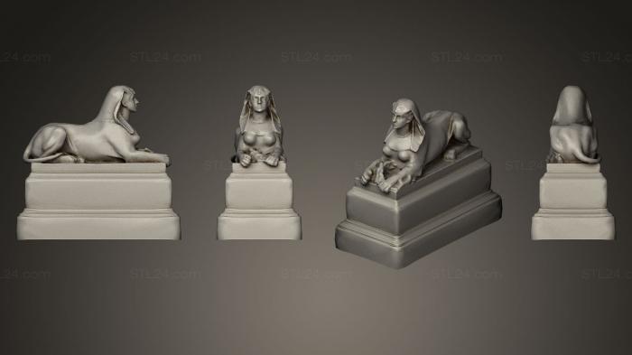 Египетские статуи и рельефы (Статуя сфинкса, STKE_0024) 3D модель для ЧПУ станка